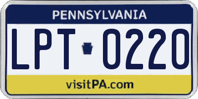 PA license plate LPT0220