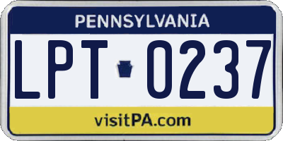 PA license plate LPT0237
