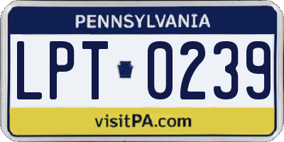 PA license plate LPT0239