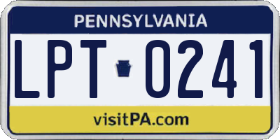 PA license plate LPT0241