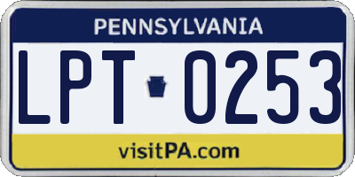 PA license plate LPT0253