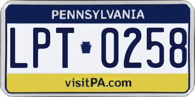 PA license plate LPT0258