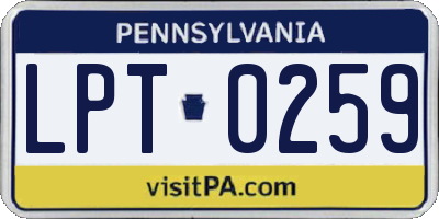PA license plate LPT0259