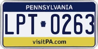 PA license plate LPT0263
