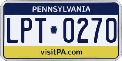 PA license plate LPT0270