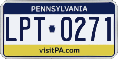 PA license plate LPT0271