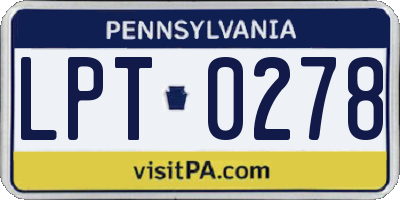 PA license plate LPT0278