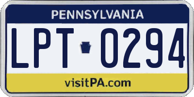 PA license plate LPT0294