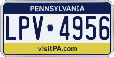 PA license plate LPV4956