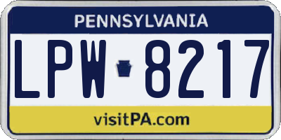 PA license plate LPW8217