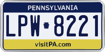 PA license plate LPW8221