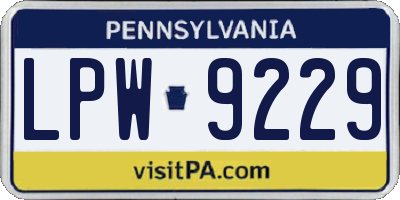 PA license plate LPW9229