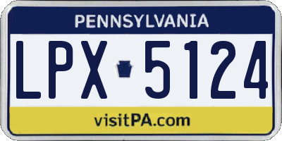 PA license plate LPX5124