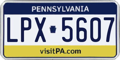 PA license plate LPX5607