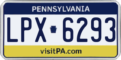 PA license plate LPX6293