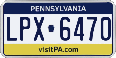 PA license plate LPX6470