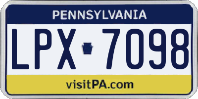 PA license plate LPX7098