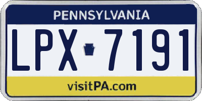 PA license plate LPX7191