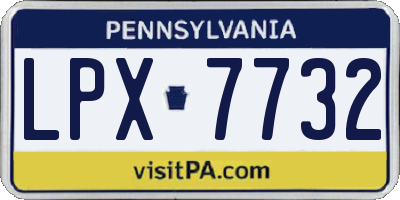 PA license plate LPX7732