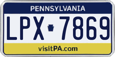 PA license plate LPX7869