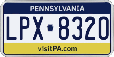PA license plate LPX8320