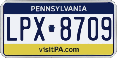 PA license plate LPX8709