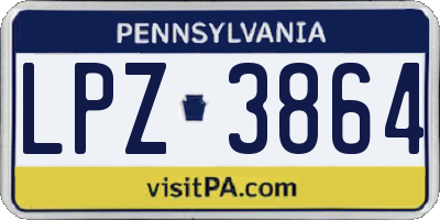 PA license plate LPZ3864