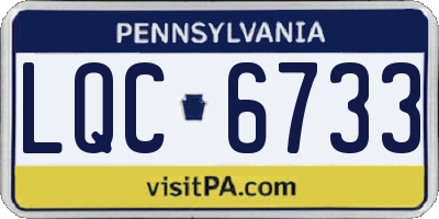 PA license plate LQC6733