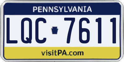 PA license plate LQC7611