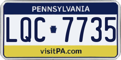 PA license plate LQC7735