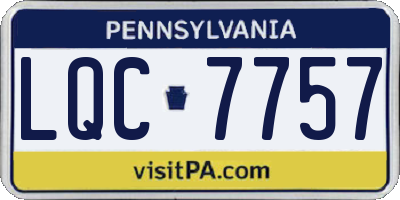 PA license plate LQC7757