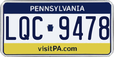 PA license plate LQC9478