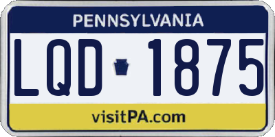 PA license plate LQD1875