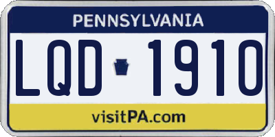PA license plate LQD1910