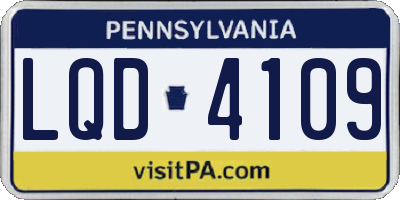 PA license plate LQD4109