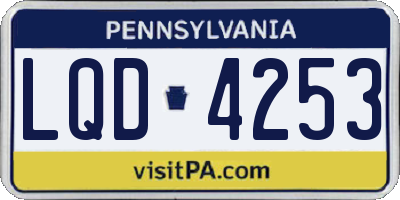 PA license plate LQD4253