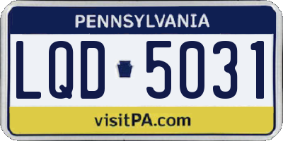 PA license plate LQD5031
