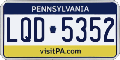 PA license plate LQD5352