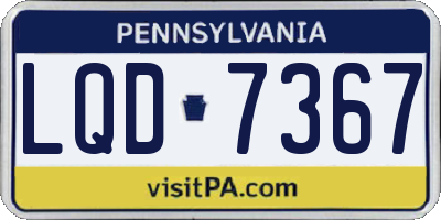 PA license plate LQD7367