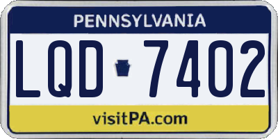 PA license plate LQD7402