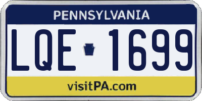PA license plate LQE1699