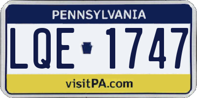 PA license plate LQE1747