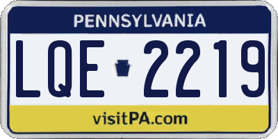 PA license plate LQE2219