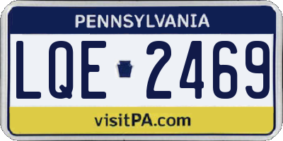PA license plate LQE2469
