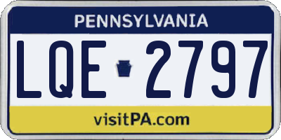 PA license plate LQE2797