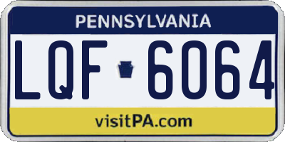 PA license plate LQF6064
