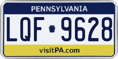 PA license plate LQF9628