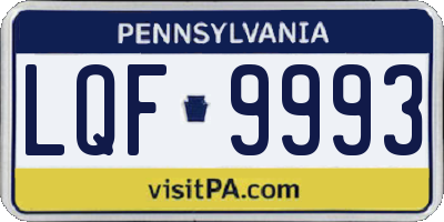 PA license plate LQF9993
