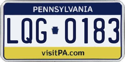 PA license plate LQG0183