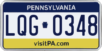 PA license plate LQG0348